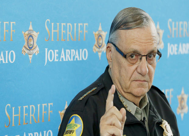 In this Dec. 18, 2013, photo, Maricopa County Sheriff Joe Arpaio speaks at a news conference at the sheriff's headquarters in Phoenix, Ariz. 