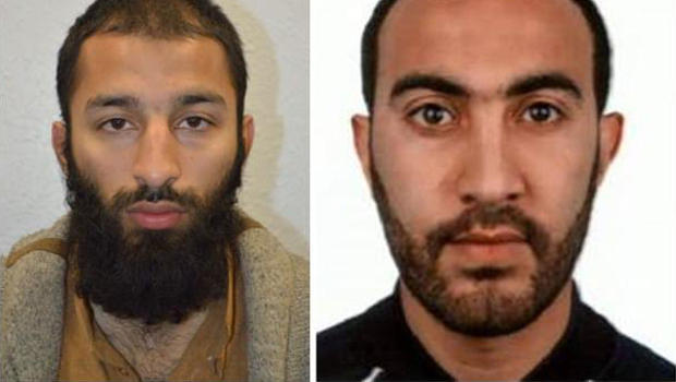 Khuram Shazad Butt, left, and Rachid Redouane are seen in a photo combination released by London's Metropolitan Police on June 5, 2017. 
