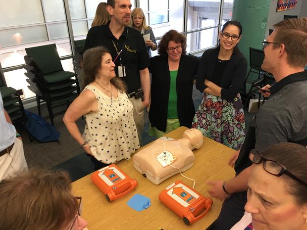 pics from AED training at School Headquarters on Tue 6/13 