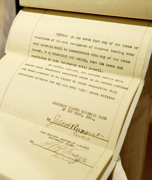 Babe Ruth sale - The 1919 history making contract selling 