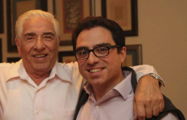 An undated photo of Baquer Namazi and Siamak Namazi (right).  