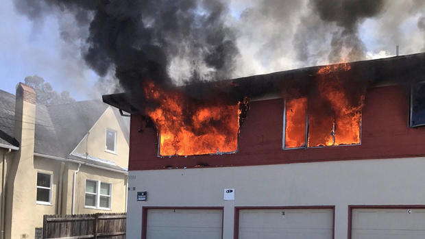 Seven people were displaced from a fire in an apartment in East Oakland (Via OaklandFireLive) 