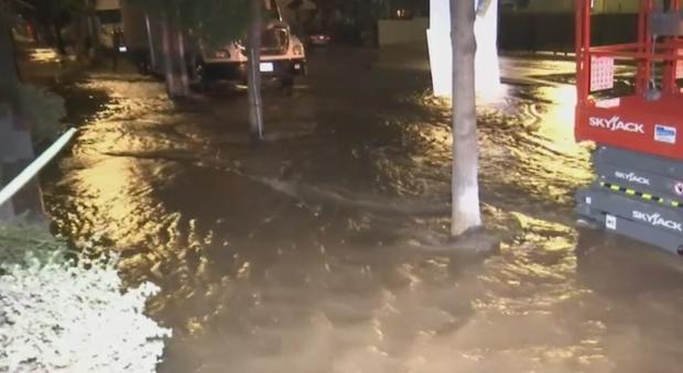 Water Main Break Shuts Down Cahuenga Blvd. In Hollywood 