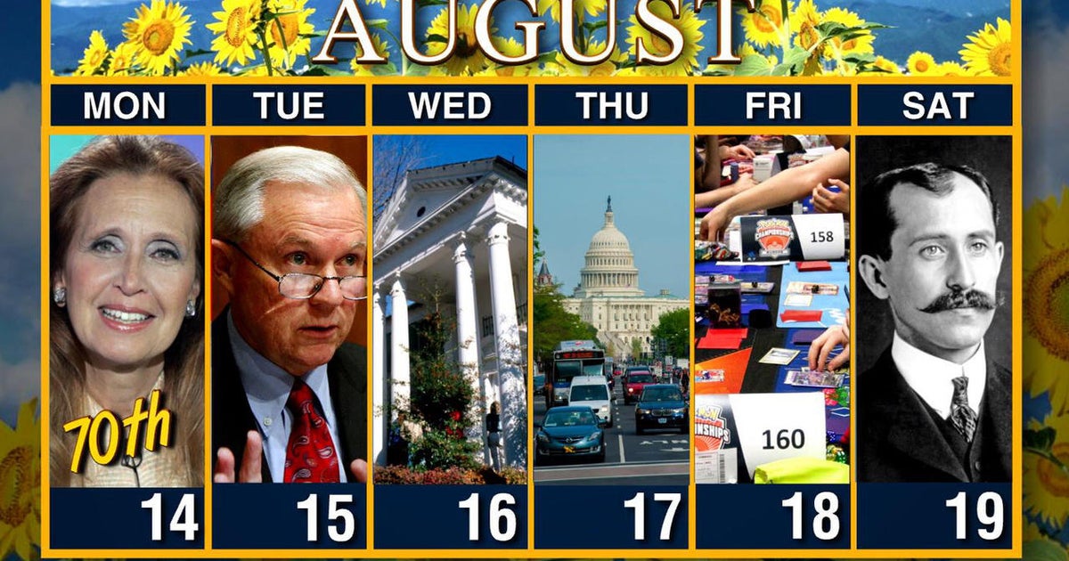 Calendar: Week of August 14 - CBS News