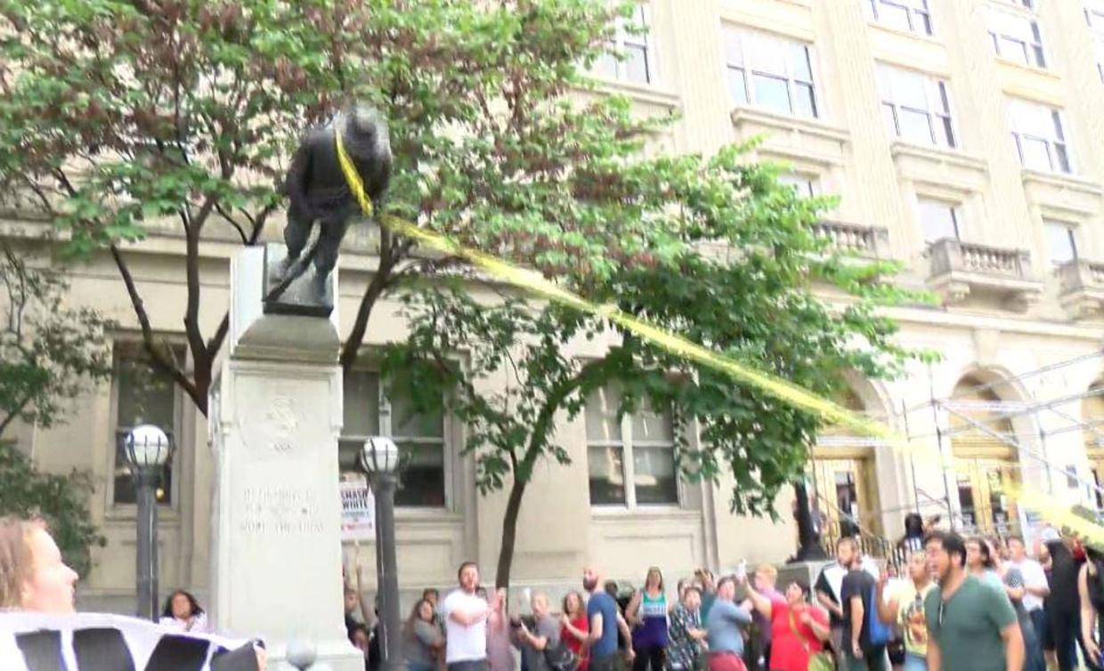 Protesters Tear Down Confederate Statue In Durham, North Carolina - CBS ...