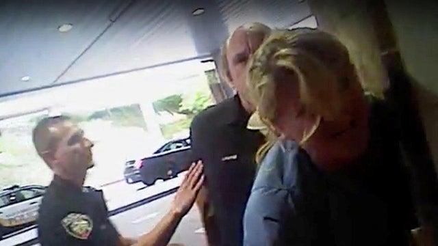 Nurse Alex Wubbels is seen during an incident at University of Utah Hospital in Salt Lake City in this still photo taken from police body-worn camera video taken July 26, 2017, and provided Sept. 1, 2017. 