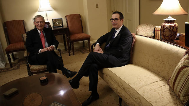 Sen. McConnell Meets With President-Elect Trump's Pick To Run The Treasury Department Steve Mnuchin 