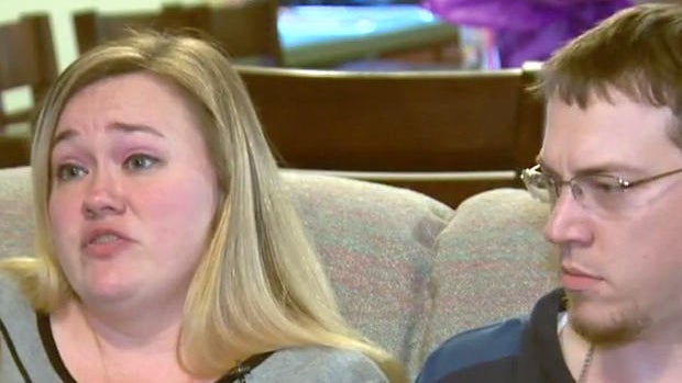 Heather and Mike Martin are seen in an interview with CBS Baltimore station WJZ-TV. 