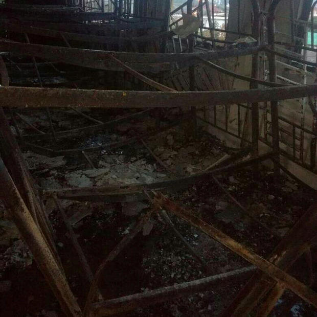 The charred interior of the religious school Darul Quran Ittifaqiyah after a fire broke out in Kuala Lumpur 