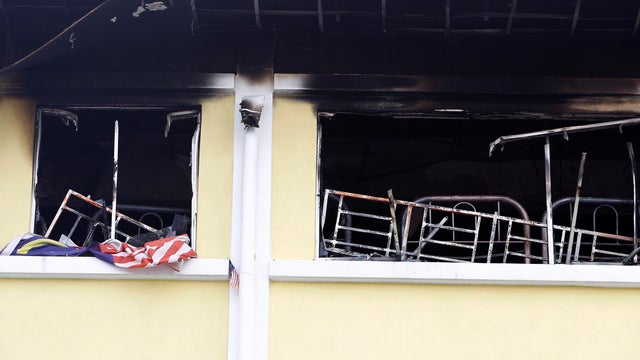A view shows the second floor of religious school Darul Quran Ittifaqiyah after a fire broke out in Kuala Lumpur 
