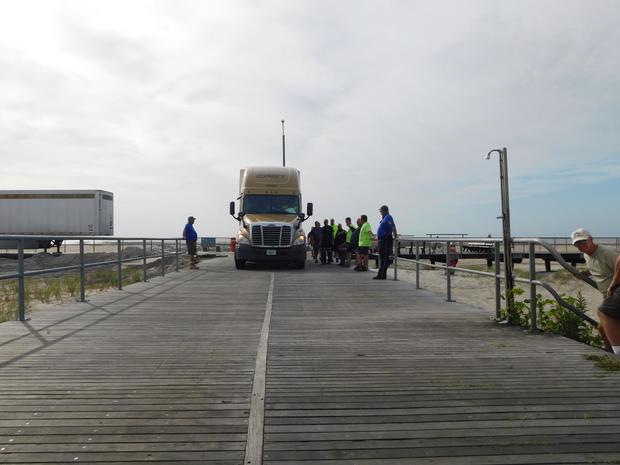 Tractor-Trailer Makes Wrong Turn, Gets Stuck On Boardwalk 