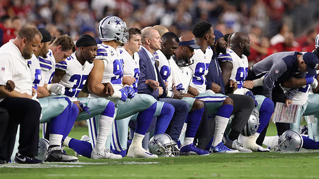 Dallas Cowboys National Anthem Kneeling 