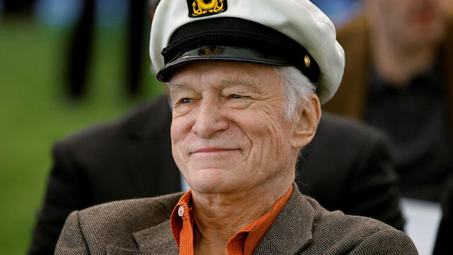 FILE PHOTO -  Playboy Magazine founder Hefner smiles at the news conference for the upcoming Playboy Jazz Festival, at the Playboy Mansion in Los Angeles 