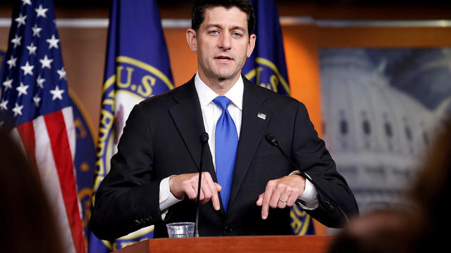 FILE PHOTO: Speaker of the House Paul Ryan speaks during a press briefing on Capitol Hill in Washington 