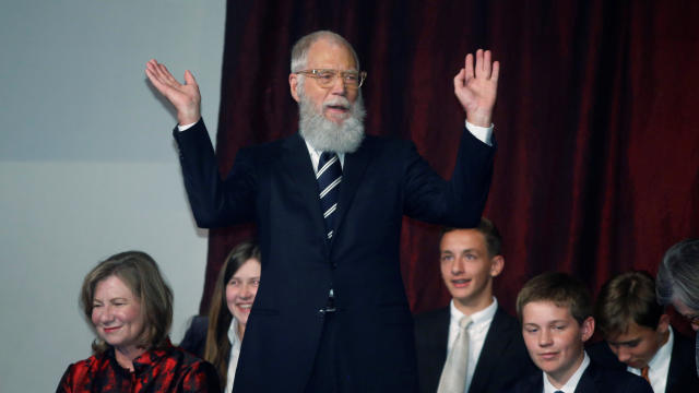 Comedian David Letterman arrives for a gala where he is receiving the Mark Twain Prize for American Humor in Washington 