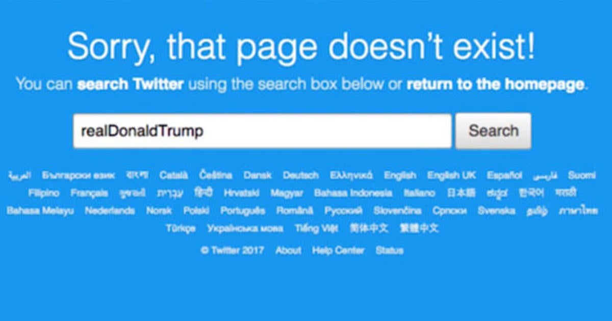 President Trump's Twitter Account Disappears Briefly - CBS News