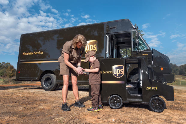 Boy Gets Mini UPS Truck 