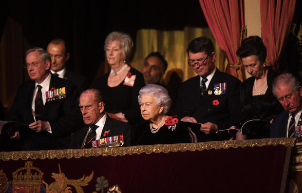 The Duke of Edinburgh, Queen Elizabeth II, the Princess Royal, Sir Tim Laurence and the Prince of Wales attend the annual Royal Festival of Remembrance at the Royal Albert Hall, in London 