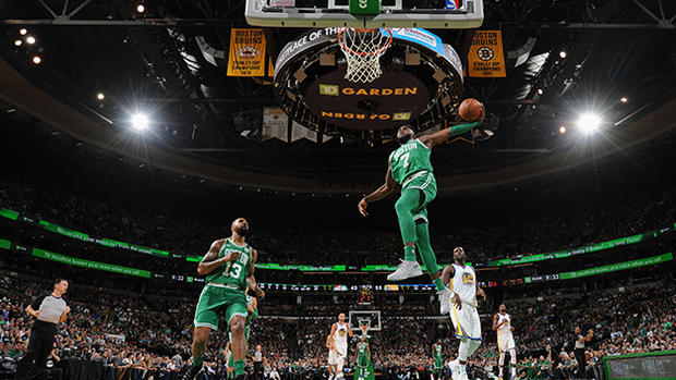 Jaylen Brown dunk - Golden State Warriors v Boston Celtics 