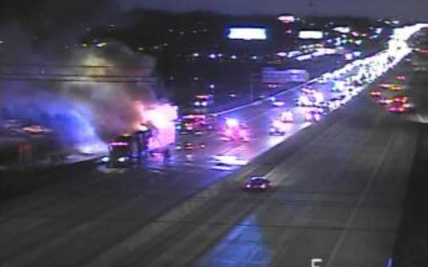 semi fire on I-94 and century 