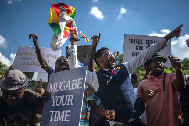 Mugabe Celebrations Resignation 