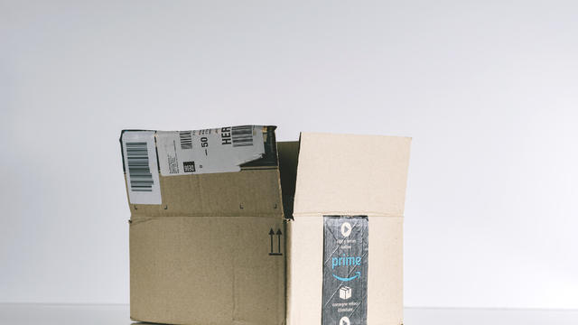 Amazon box in studio background 