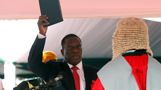 Emmerson Mnangagwa is sworn in as Zimbabwe's president in Harare 