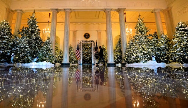 Christmas decor at the White House in Washington 