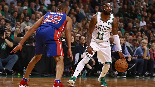 Kyrie Irving vs Avery Bradley - Detroit Pistons v Boston Celtics 