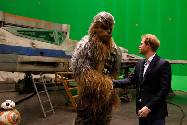 The Duke Of Cambridge And Prince Harry Visit The "Star Wars" Film Set 
