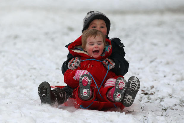 Fun In The Snow And Ice As Country Braves Plummeting Temperatures 