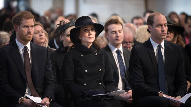 Britain's Prince William, the Duke of Cambridge, Princess Catherine, the Dutchess of Cambridge and Prince Harry attend a memorial service in honour of the victims of the Grenfell Tower fire at St Paul's Cathedral in London 