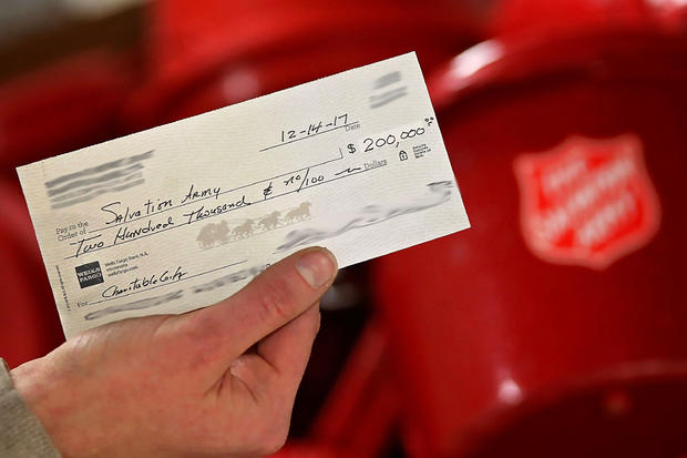 $200,000 check left in Salvation Army kettle 