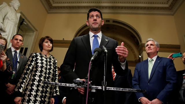 Speaker of the House Paul Ryan speaks after the House of Representatives passed tax reform legislation on Capitol Hill in Washington 