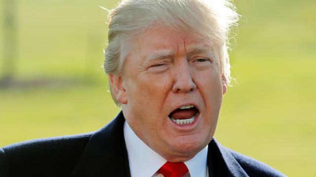 FILE PHOTO: U.S. President Trump speaks to members of the press in Washington 