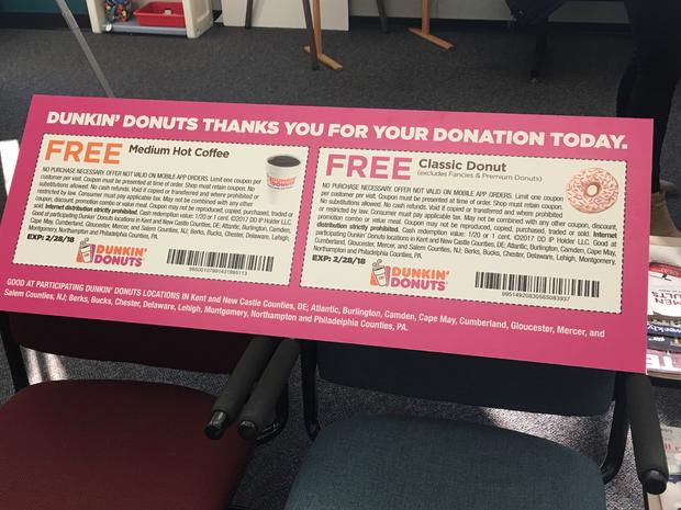 free dunkin donuts blood donation 