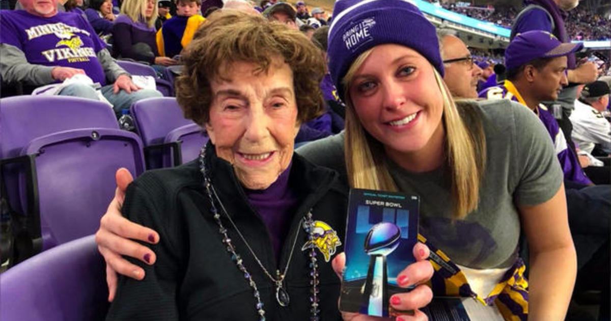 99-year-old Vikings fan gets free Super Bowl tickets from NFL Commissioner  Roger Goodell - CBS News