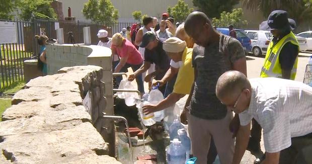Queue for water in Cape Town, South Africa. 