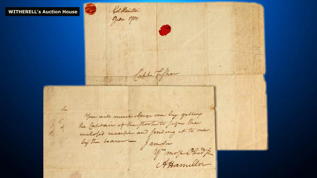 Letter by Alexander Hamilton Auctioned in Sacramento (Witherell's Auction House) 
