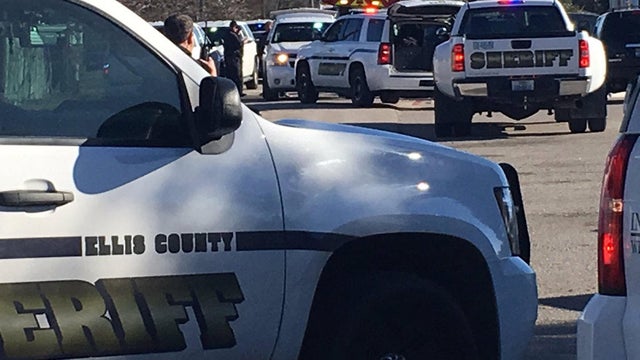 Crews work the scene after a school shooting in Italy, Texas, on Jan. 22, 2018. 