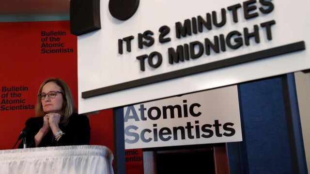 The Bulletin of the Atomic Scientists move the 'Doomsday Clock' hands to two minutes until midnight 