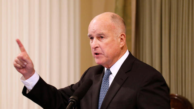 California Governor Jerry Brown delivers his final state of the state address in Sacramento, 