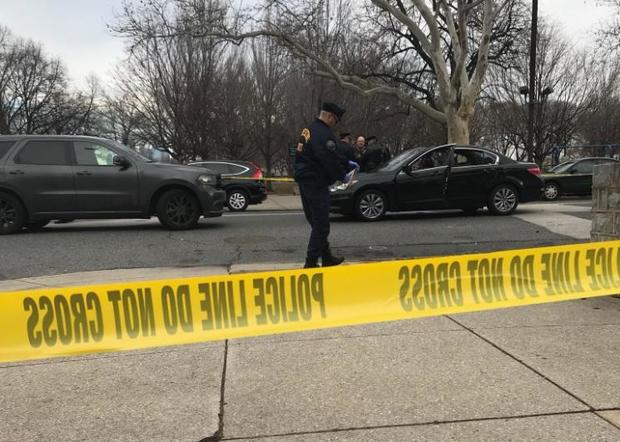 An off-duty police officer shot an erratic driver in South Philadelphia who police say was trying to run over pedestrians early on Jan. 29, 2018. 