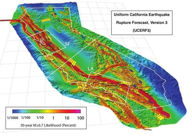 California major fault map 