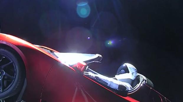 SpaceX Starman in space 