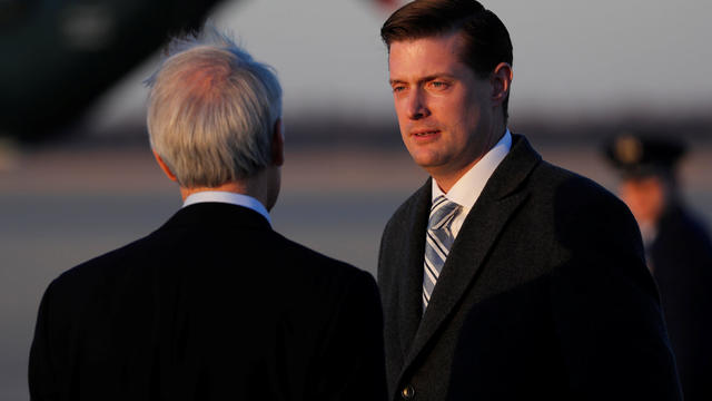 Porter arrives on Air Force One with Trump at Joint Base Andrews, Maryland 