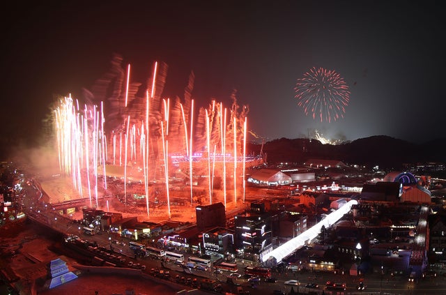 2018 Winter Olympic Games - Fireworks during Opening Ceremony 