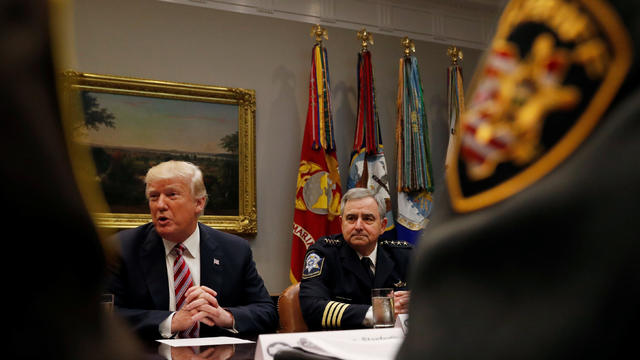 U.S. President Trump holds a meeting with members of the National Sheriffs' Association 