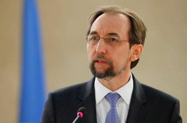 Zeid Ra'ad al-Hussein, U.N. High Commissioner for Human Rights, addresses the Human Rights Council at the United Nations in Geneva 