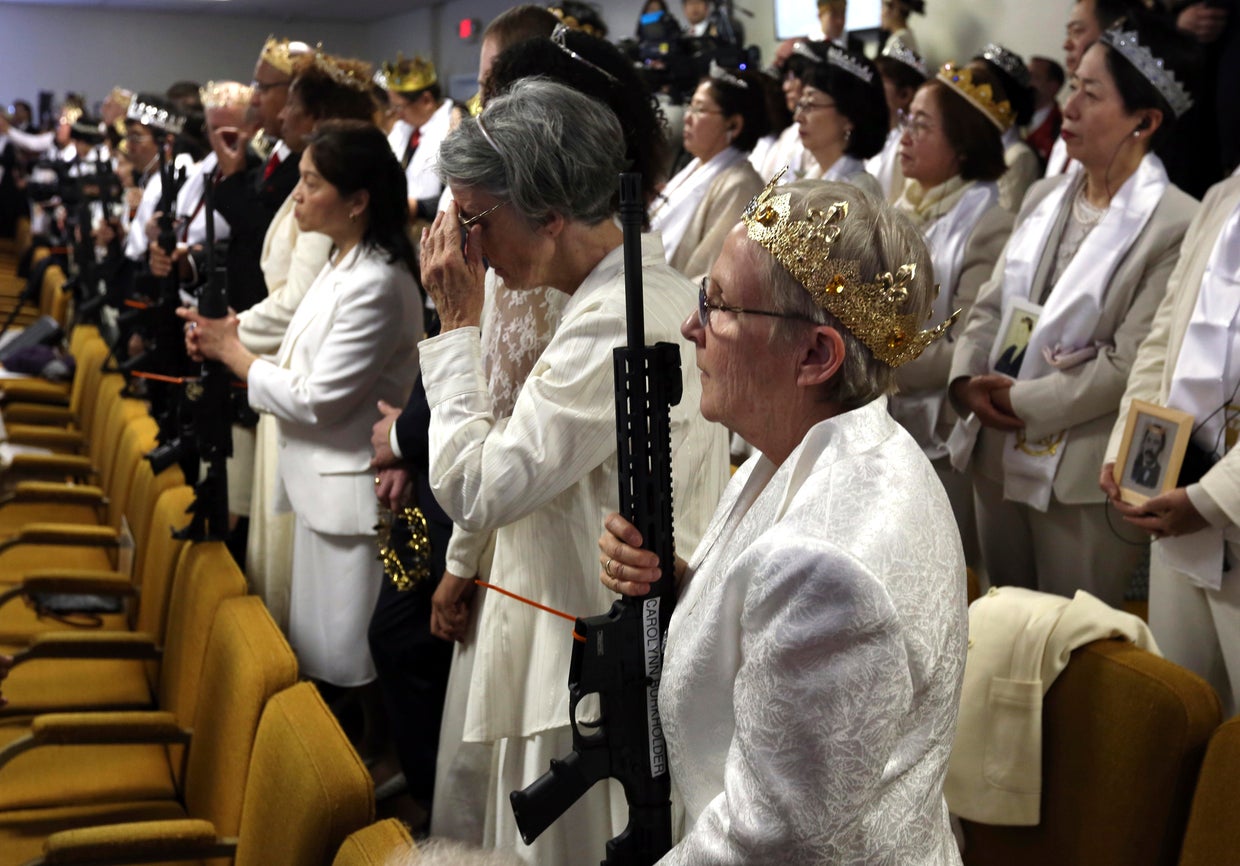 Hundreds gather at church for blessing ceremony featuring AR-15s - CBS News